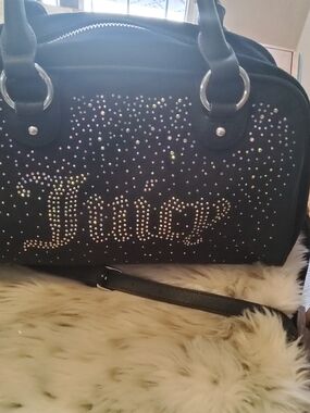 Juicy Couture Let it Shine Liquorice Bowler Bag EUC